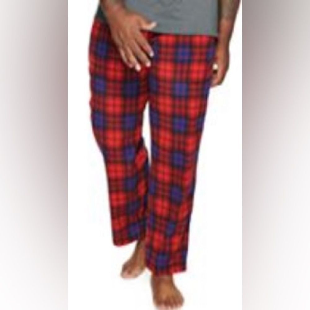 New! Microfleece Sleep Pants Holiday Red Blue Pajamas Soft Cozy NWT Sonoma 1XB‎